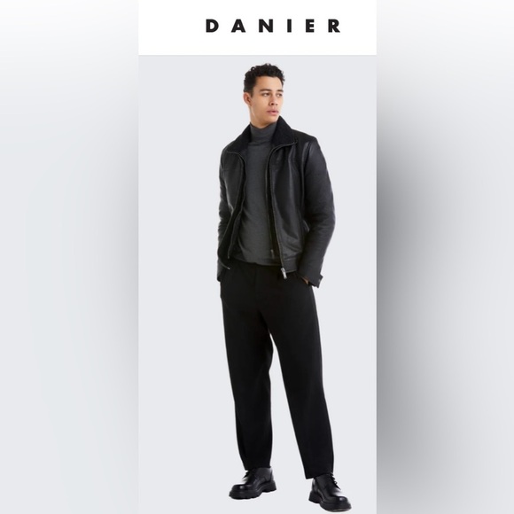 DANIER Men’s Black Leather Jacket. Size L. Like New! Mint. removable Liner - Picture 1 of 10